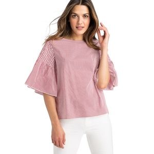 Vineyard Vines Smocked Flutter Sleeve Top
